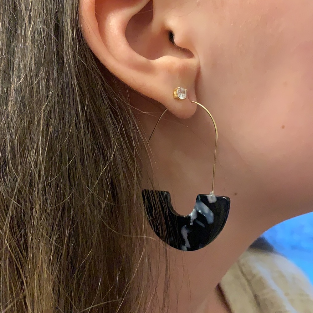Black Tortoise Drop Earrings